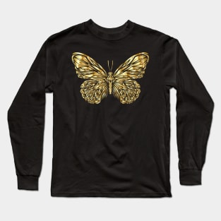 Ornate Golden Butterfly Long Sleeve T-Shirt